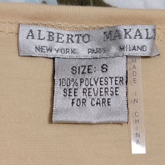 ALBERTO MAKALI CROCHET, BEADED, CRINKLED ANIMAL PRINT BLOUSE - Picture 8 of 9